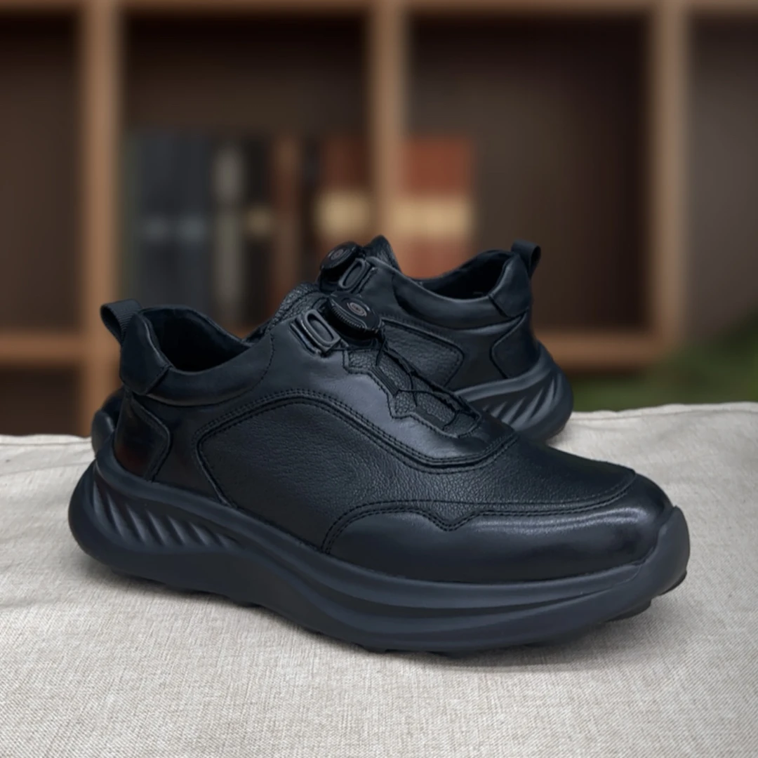 25新款头层牛皮加鹿皮一脚蹬轻便防滑舒适透气运动款男皮鞋