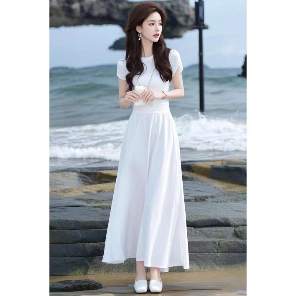 春季高端精致气质名媛女神范长裙高级感海边度假超好看洋气衣服女