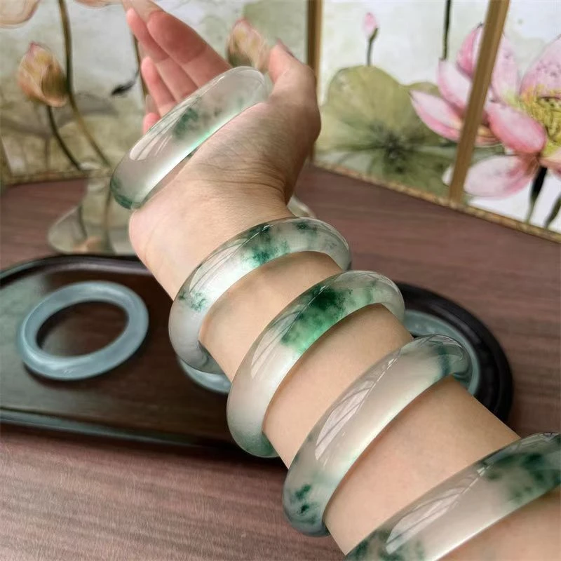 缅风时尚美人A级货品质高冰飘花美人手镯