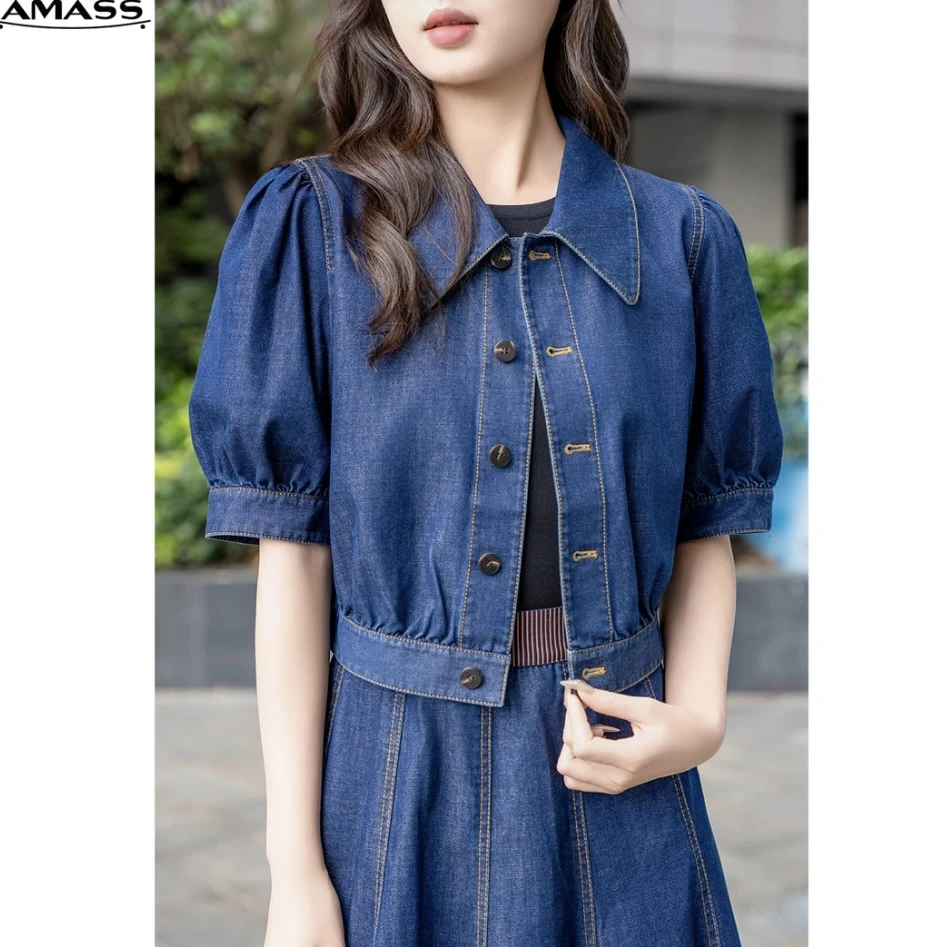 阿玛施AMASS新款时尚百搭气质复古设计感显瘦设计感上衣女5301114