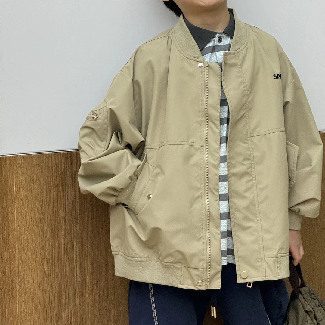 vilimama2025春款工装风圆领棒球服拉链外套65185