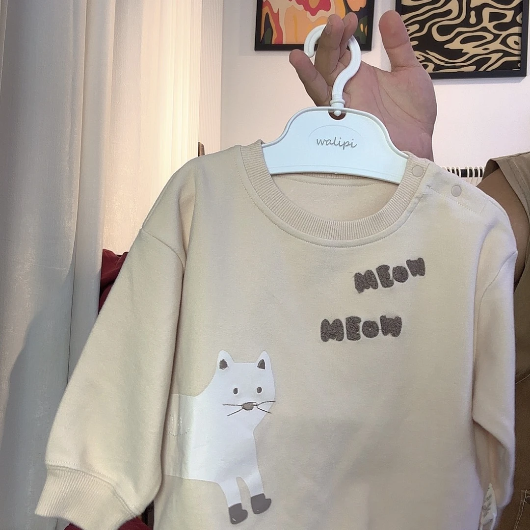 小***困小猫咖色卫衣90码