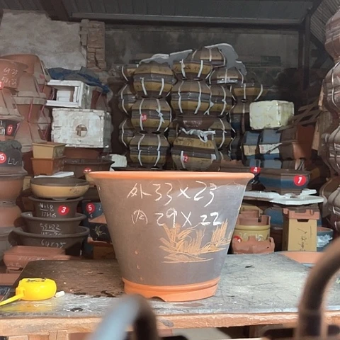 紫砂花盆斗盆一个