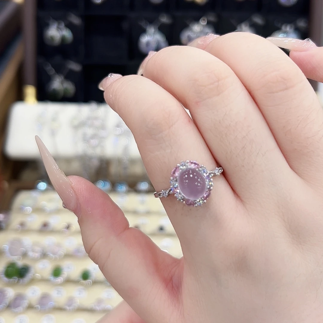 刘****水晶戒指银S925镶嵌