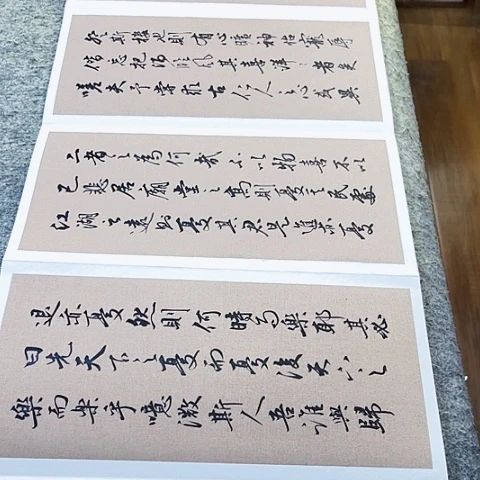 岳阳楼记行书册页作品