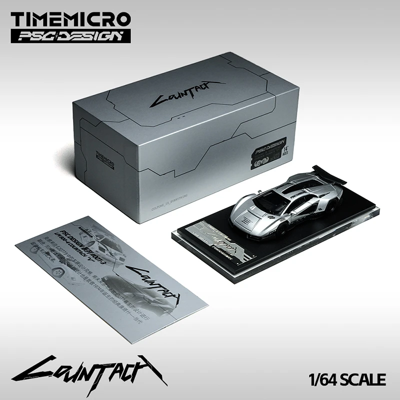 TimeMicro × PSC 1:64 康塔什 爆改赛博朋克银色子弹合金收藏车模