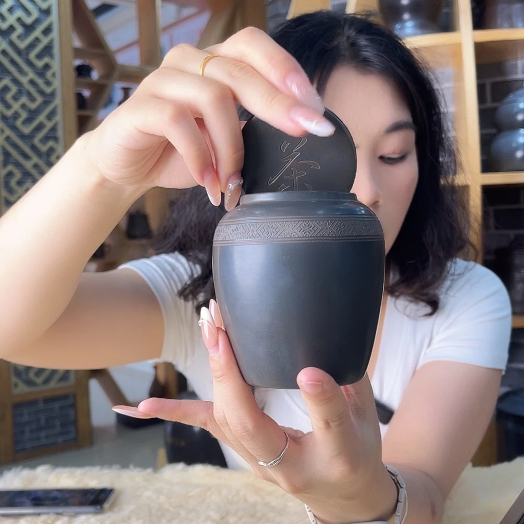 钦州坭兴陶茶叶罐二两装 新粉福利