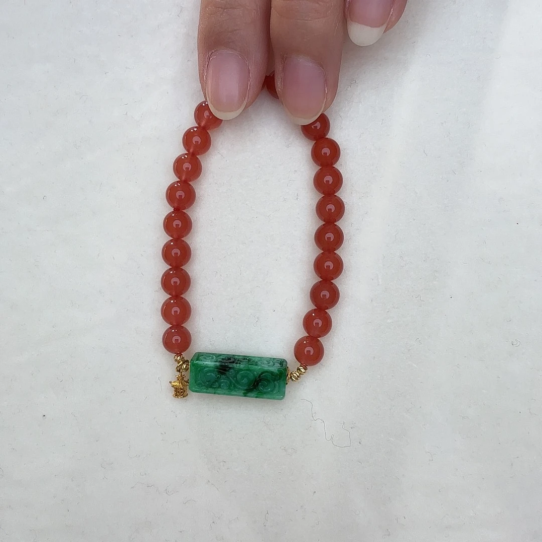 南红玛瑙未镶嵌手链