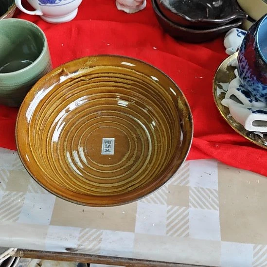 瓷片黄金釉碗,,,,