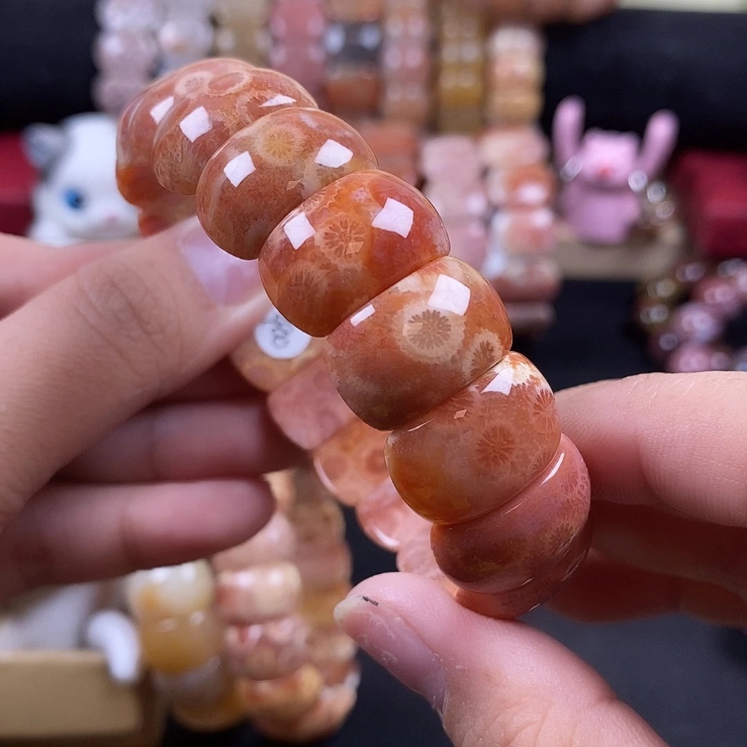 硅化珊瑚（珊瑚玉）未镶嵌手牌红冰花 31