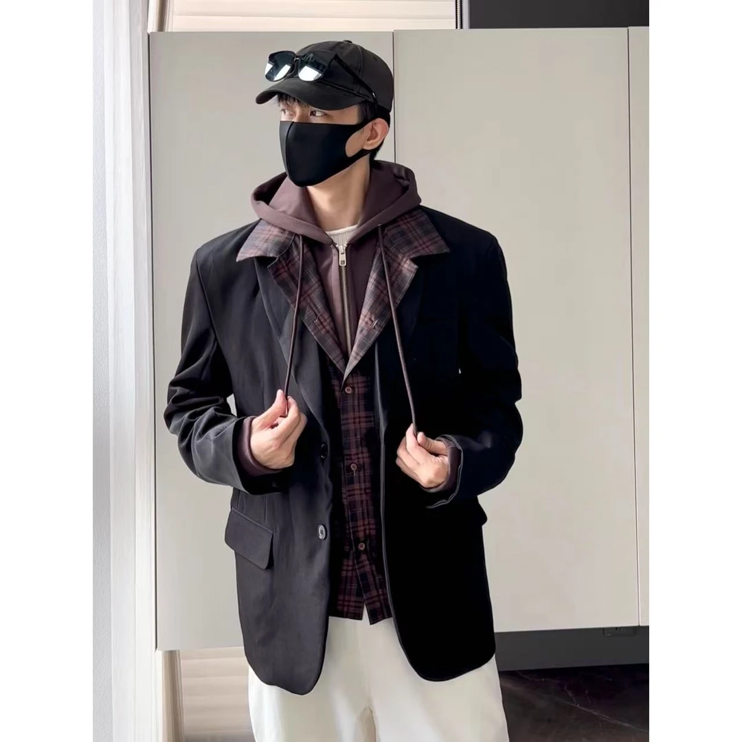 大圣圣 三叠层连帽衬衫本命西装 时髦精宽松百搭外套男FUL 48622