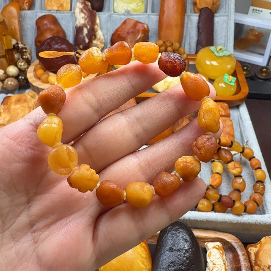 定制琥珀未镶嵌海漂手串