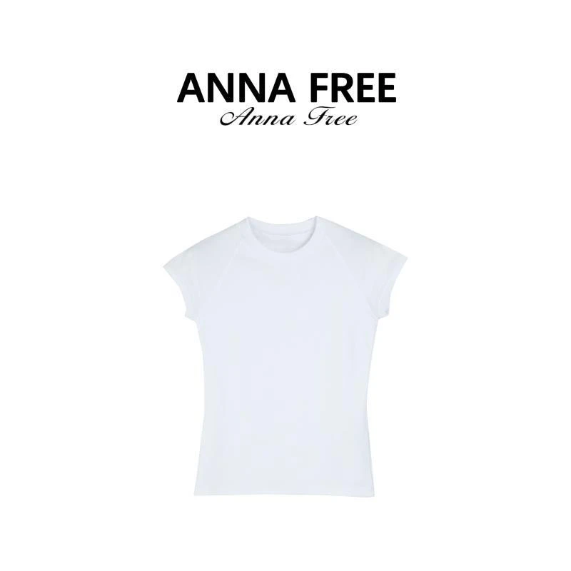 ANNA FREE 美式复古飞袖T恤女早秋季百搭显瘦修身打底ZCT25752