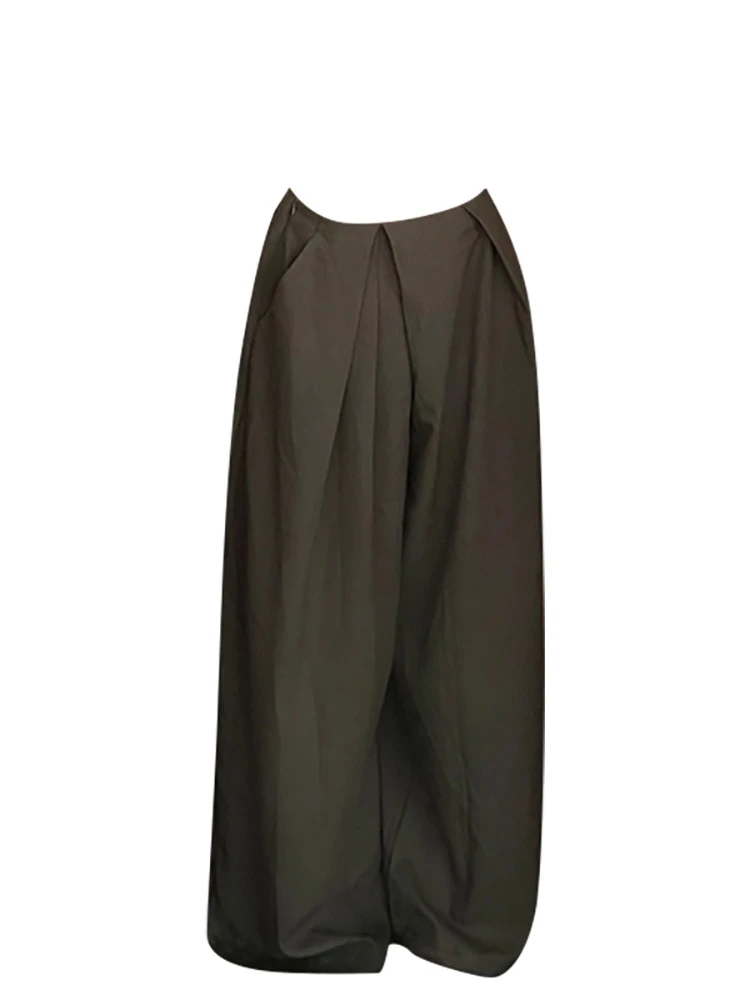 【小脏】百搭低腰阔腿长裤女休闲慵懒风压褶垂坠宽松百搭长裤