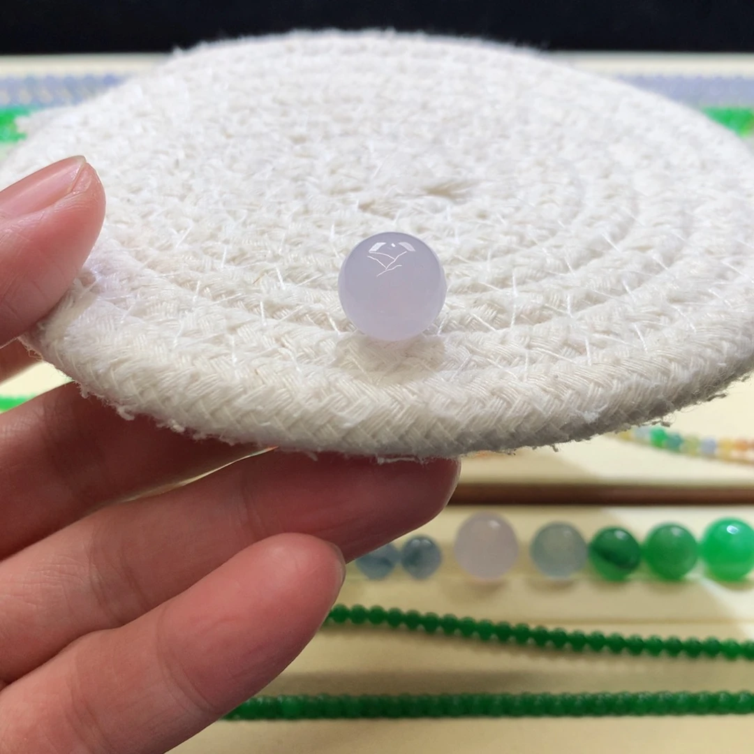 定制翡翠未镶嵌12mm冰玫粉单珠