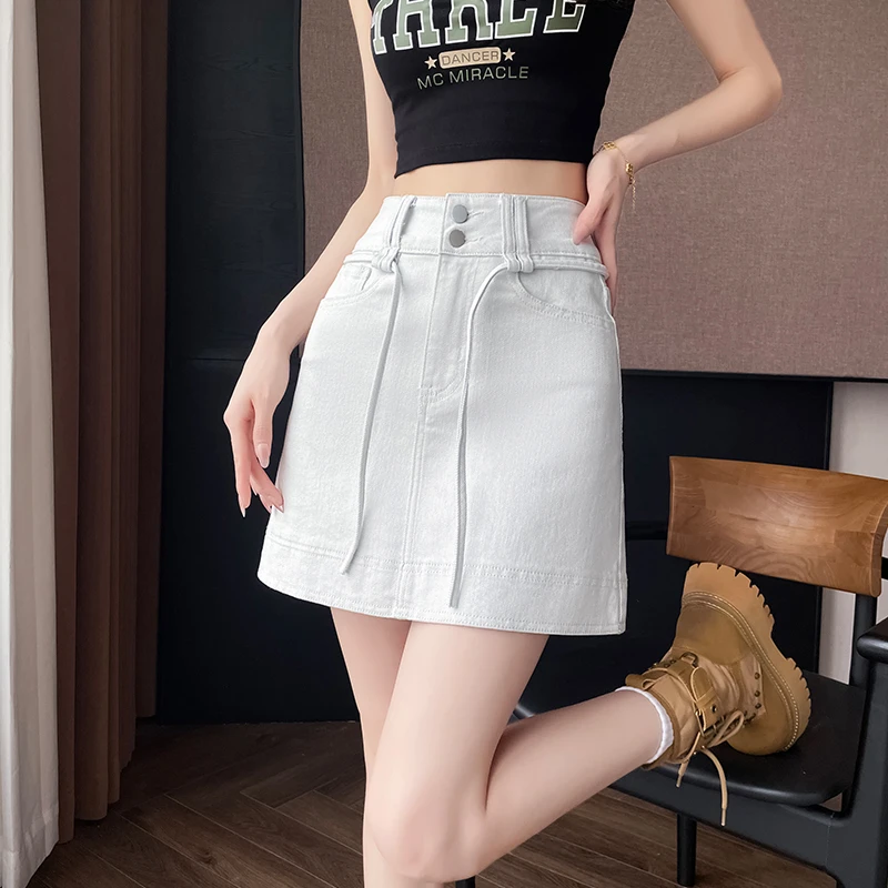 夏季必备·巨包容~闭入减龄穿搭！宽松牛仔半身短裙女X1997