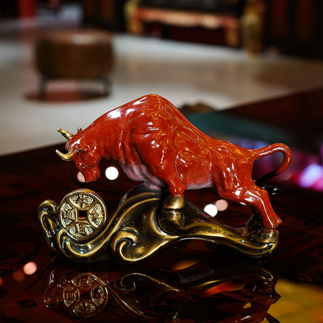 【本尼家】GY170铜牛装饰摆件牛运亨通办公室装饰品公司开业礼品