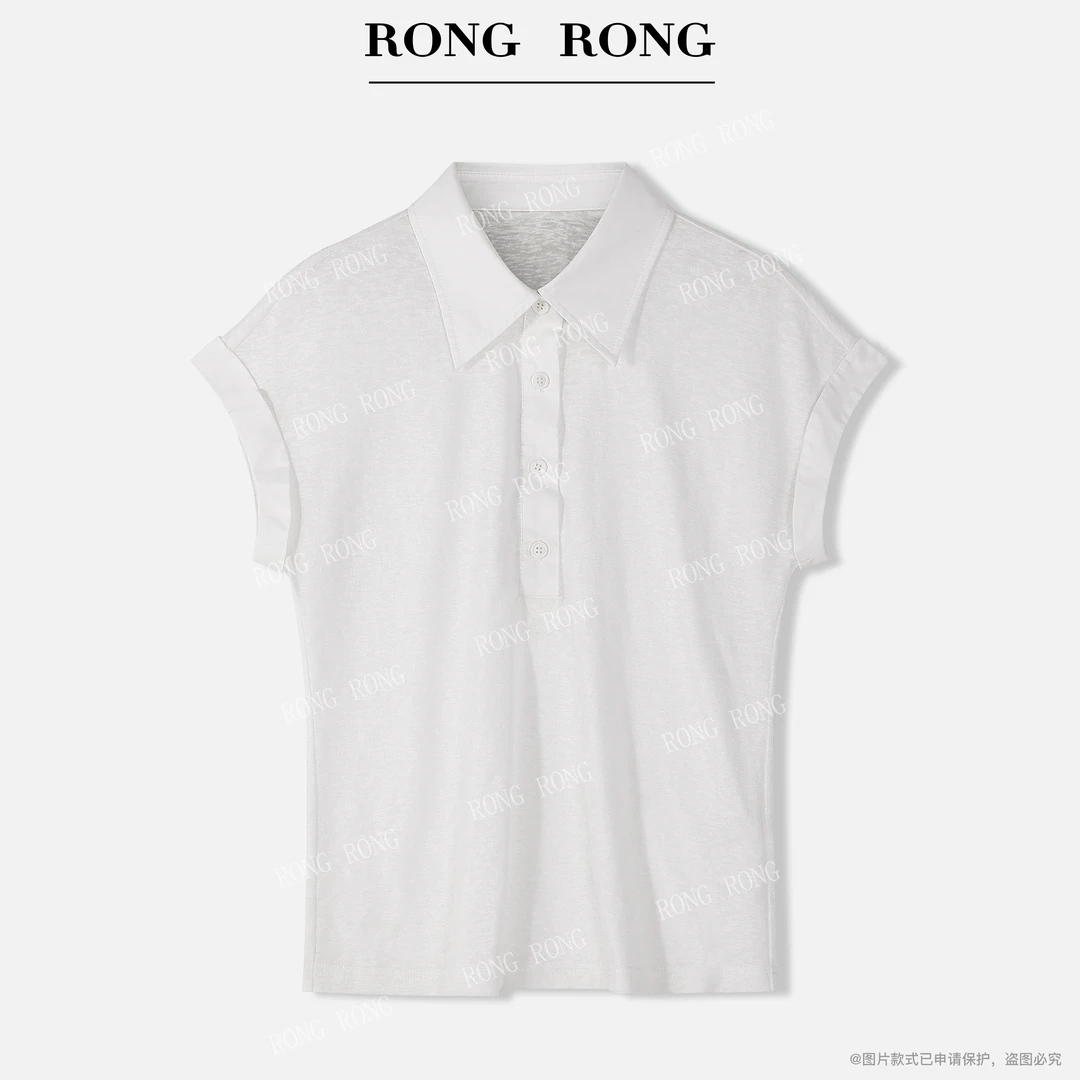 溶溶【简系精英】RONGRONG 莱赛尔混纺拼接通勤百搭POLO衫C-A208366