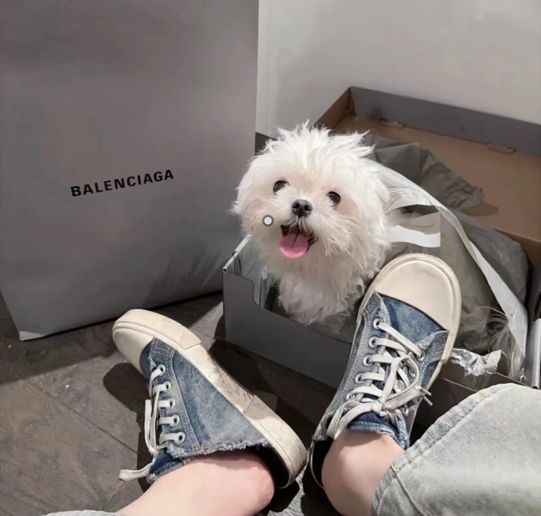 未使用 Balenciaga/巴黎世家 jp79 Paris 牛仔穆勒半拖