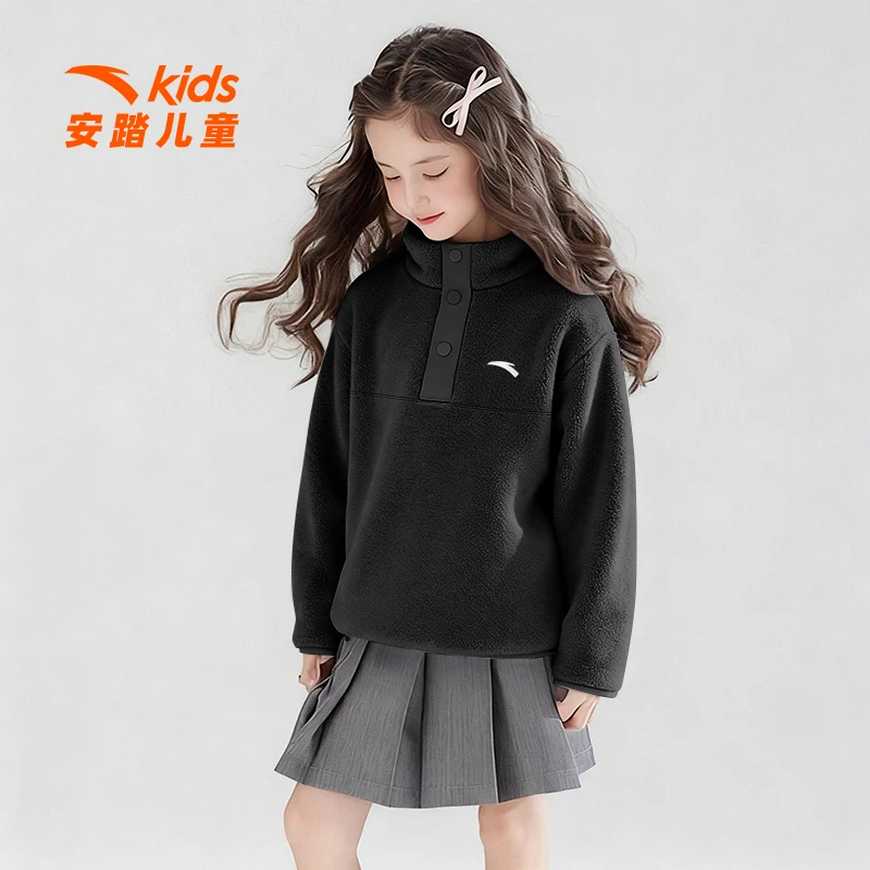 安踏抓绒衣女2026春季新款加绒内搭上衣保暖摇粒绒外套女运动卫衣