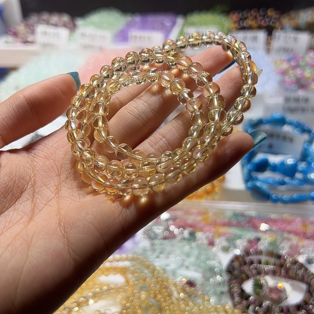 银S925镶嵌烟晶手链水晶
