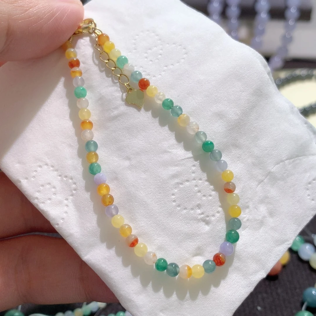 定制翡翠未镶嵌七彩小米款