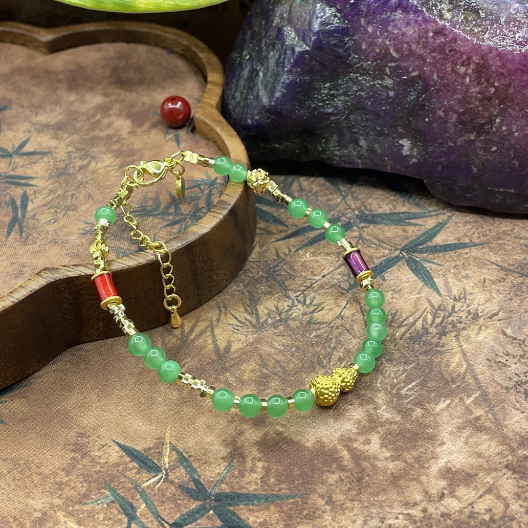 含辰砂工艺品【繁花珠宝甄选】绿舒手链HX60033