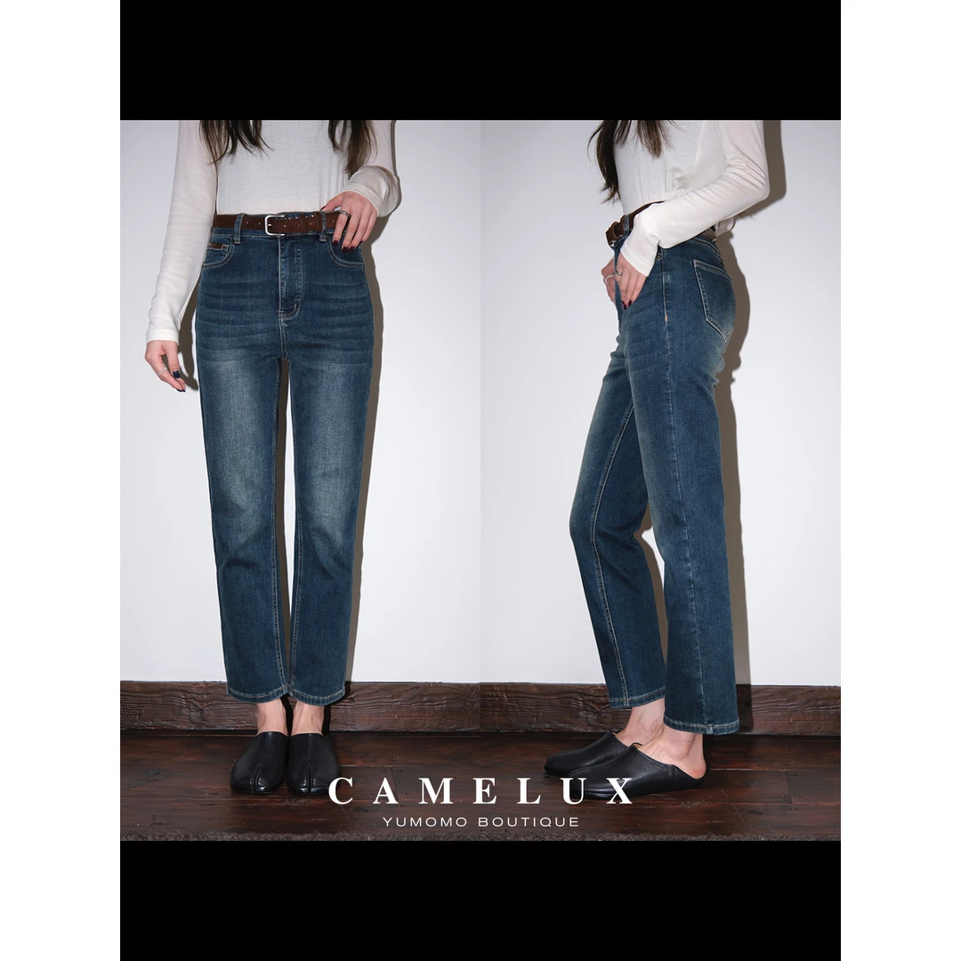 黑金发热烟管裤 石墨烯纳米科技牛仔 配腰带！显瘦九分裤 QKA4012