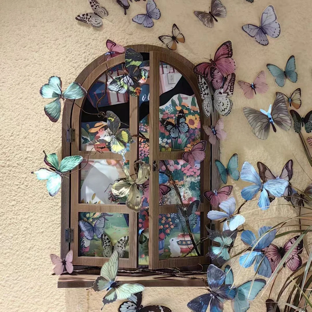 3D蝴蝶仿真墙贴DIY卧室玄关背景墙面装饰品ins墙贴纸自粘墙面新款