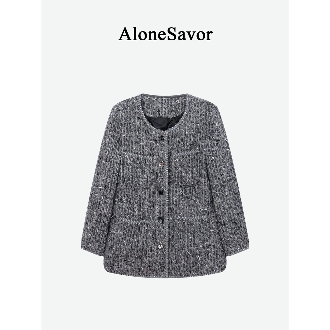 【ALONE SAVOR】龍喜儿雾翎 秋冬90纯白鹅绒羽绒服短外套V273