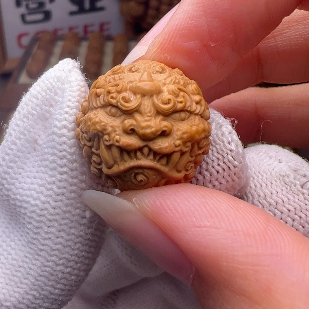 把件猴头核桃精修款唐狮全品有正常封口线