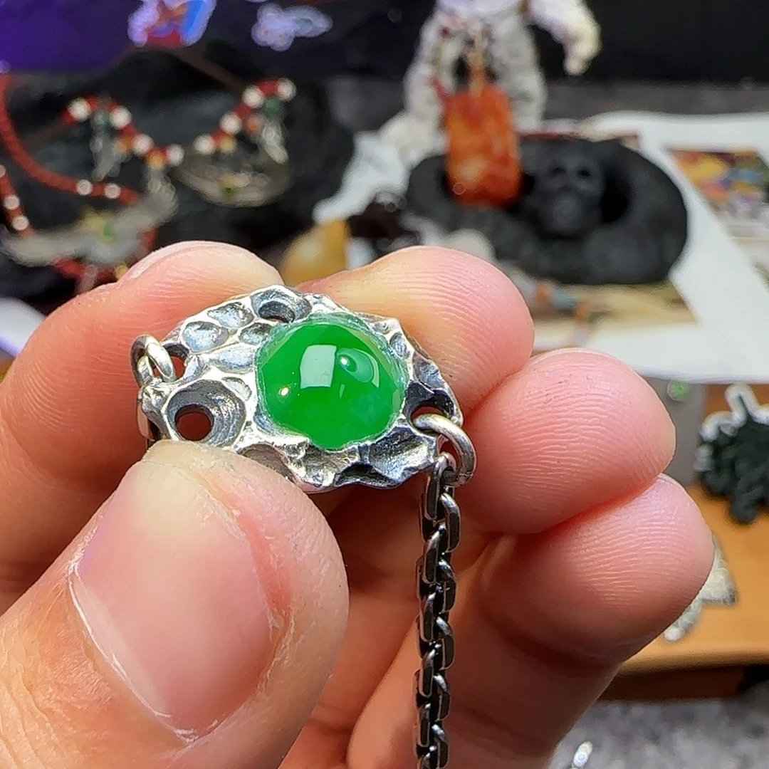 板***金翡翠银S925镶嵌手链