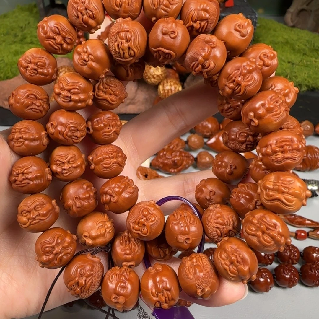 橄榄核手串/手链14双面108罗汉铁核小籽脖挂