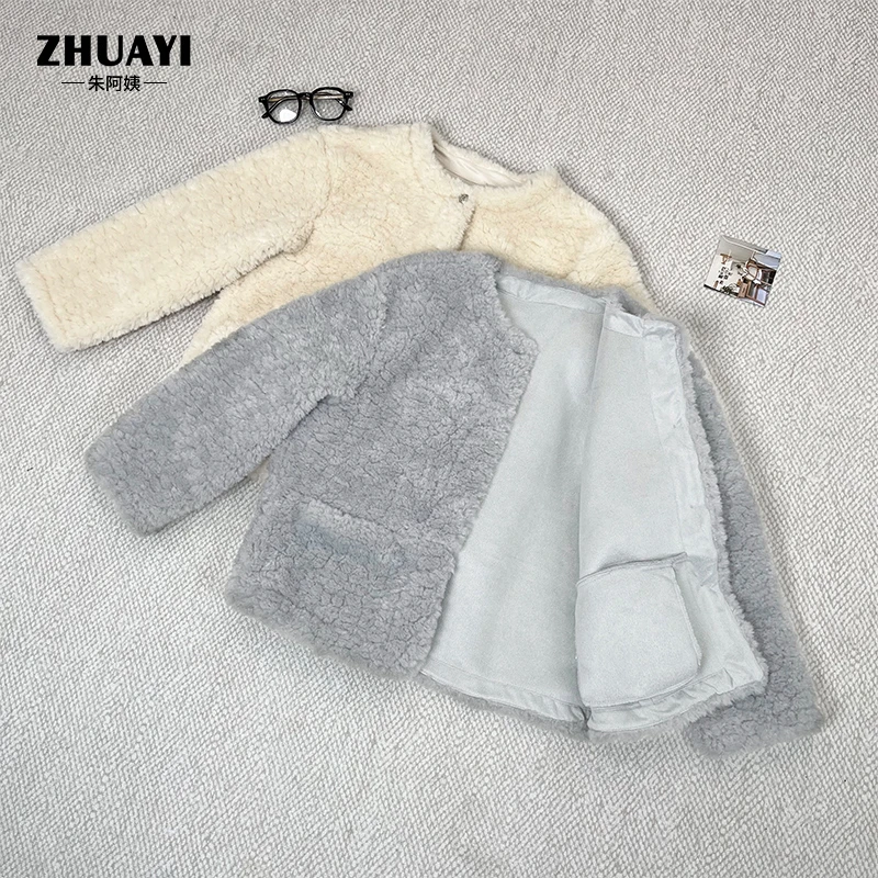 朱阿姨2024秋冬毛毛衣外套加绒加厚设计感休闲韩版女童时尚毛绒
