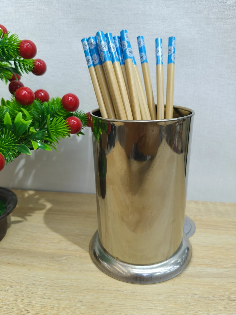 台式防锈不锈钢本色筷子筒蒸笼搅拌棒加粗商用加长吸管餐具竹筷