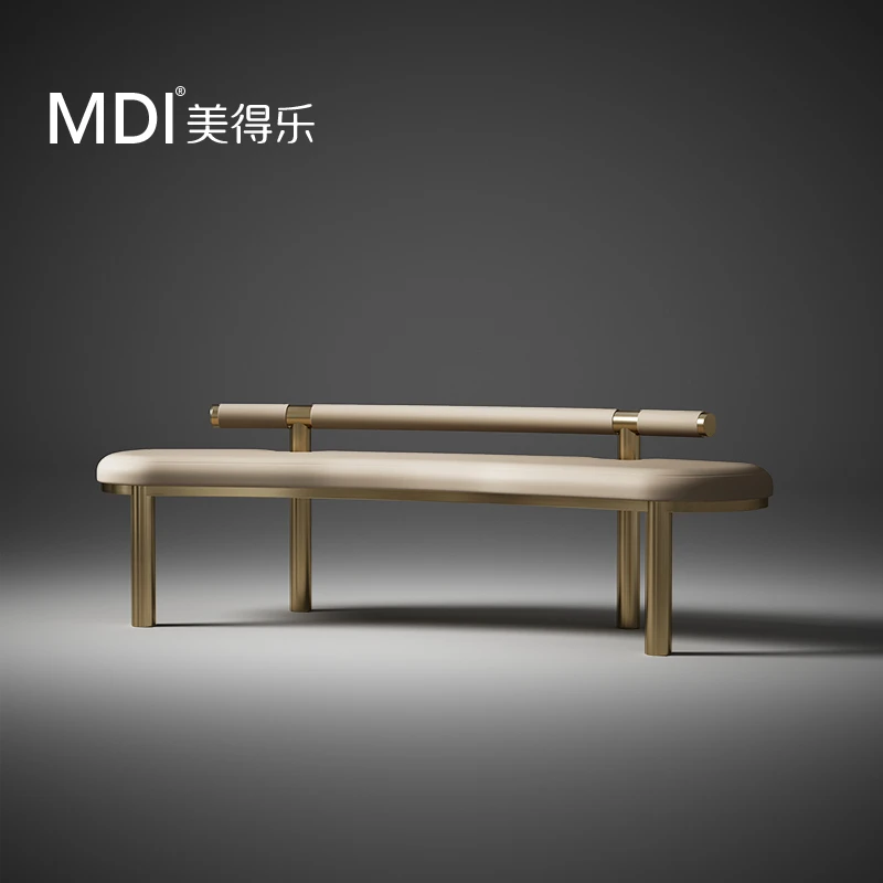 新款简约靠背长凳弧形现代轻奢家用长凳短凳子组合喝茶长椅办公室