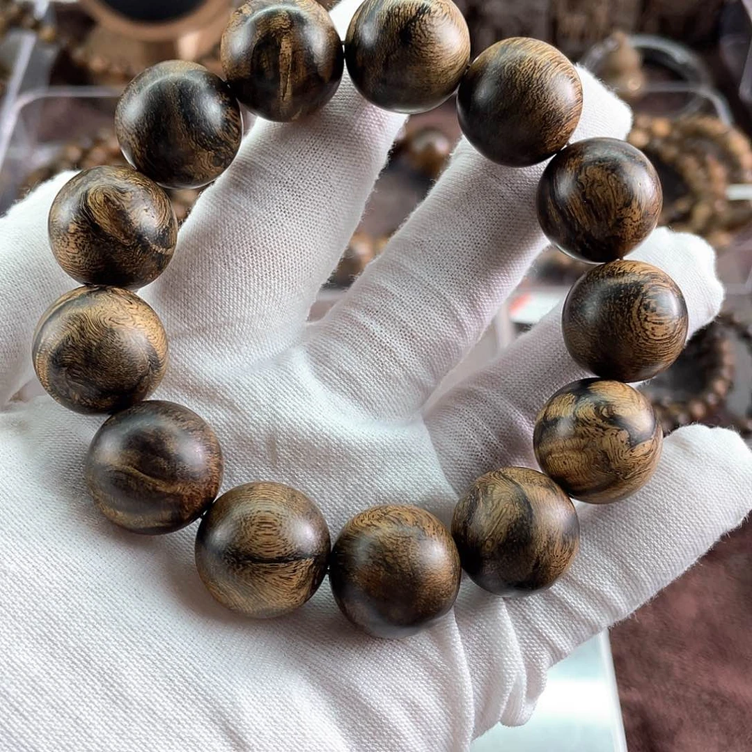 沉香手串三**宝达拉干虎斑留疤