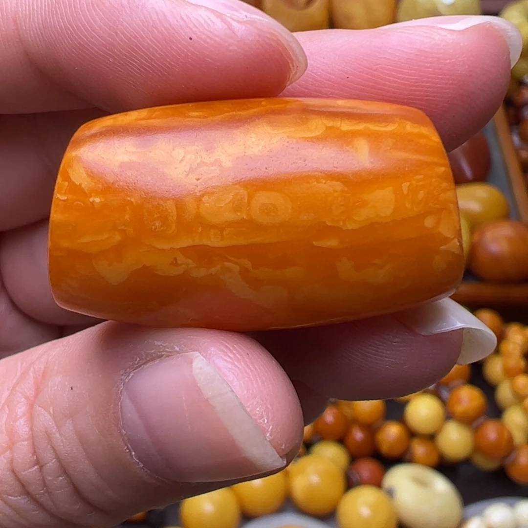 蜜蜡未镶嵌珠宝奇石管珠桔皮花蜡