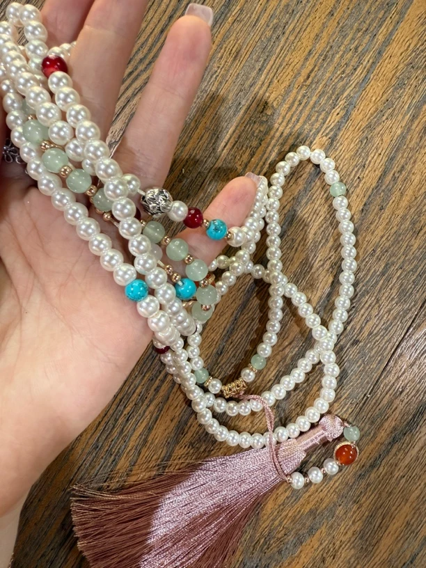 博主同款流苏海棠珍珠串