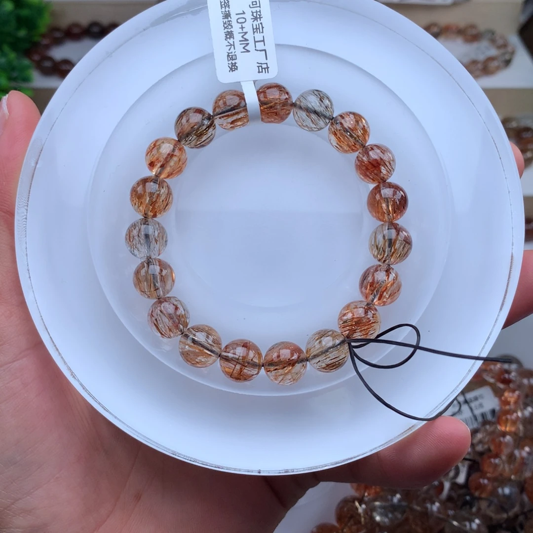 水晶手串未镶嵌黑金超七多样性发其一