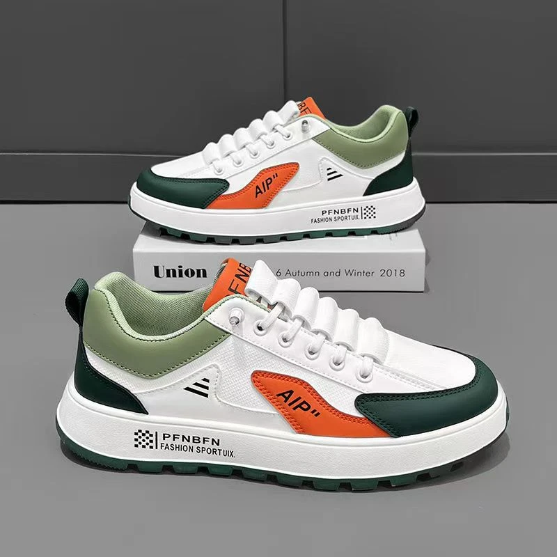 男鞋2025新款秋季潮流运动百搭皮面防水一脚蹬男士休闲耐磨平板鞋