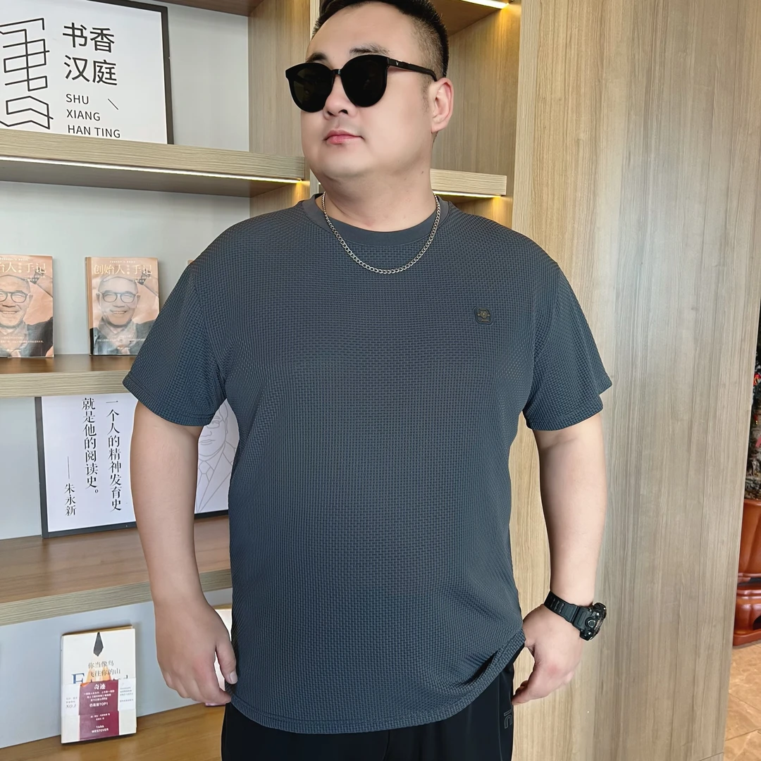 夏季新款 大码男装泡泡纱冰丝半袖  男士加大薄款短袖71255