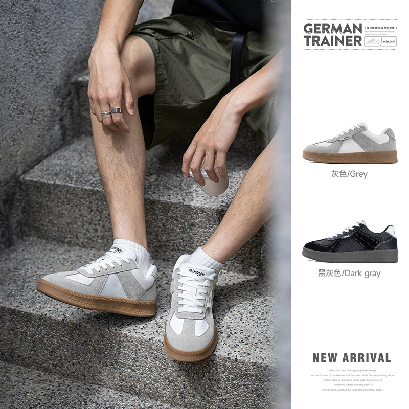 MRA改良德训鞋男士板鞋男款低帮秋冬季运动休闲鞋复古百搭潮鞋子