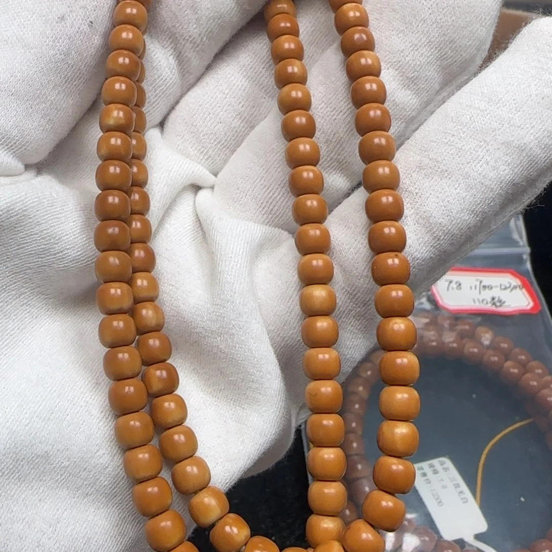 橄榄核手串老挝长串老型微白6.1mm