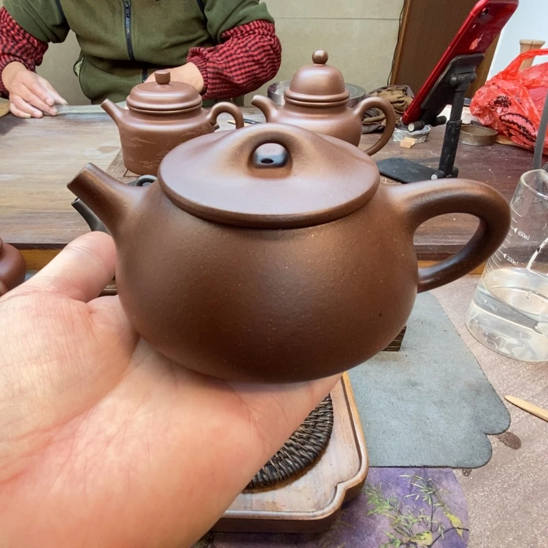 茶壶紫砂石瓢壶（原矿底槽青200cc）