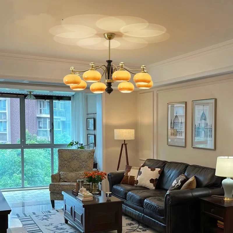 中古风艺术复古经典时尚文艺艺术民宿客栈会所样板房客厅餐厅吊灯