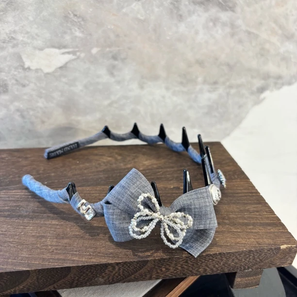 蝴蝶结灰色发箍FG157