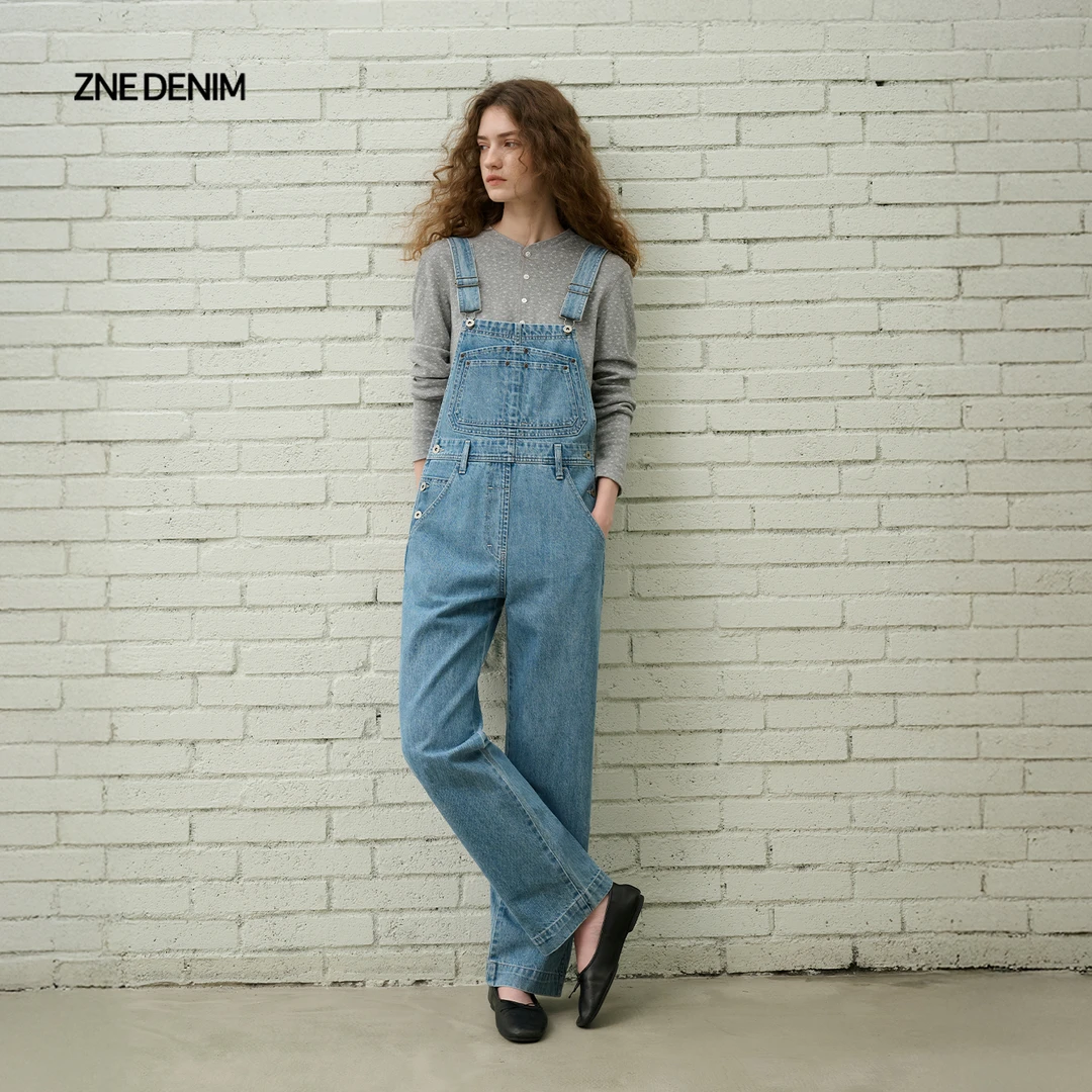 ZNEJeans版型工艺精湛到细节的ZNE背带牛仔裤1177