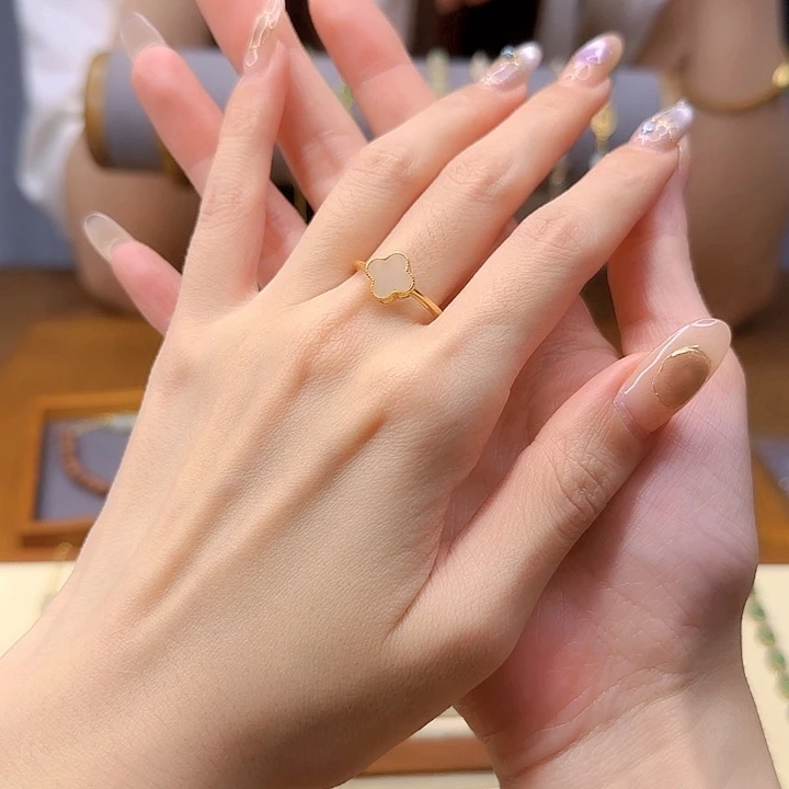 银S925镀金镶嵌戒指和田玉