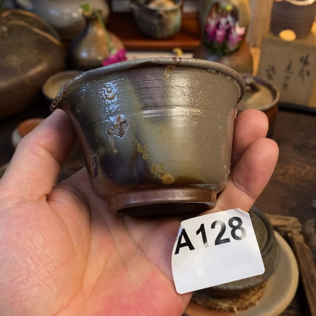 柴烧茶具备前烧全品山本陶秀公道杯